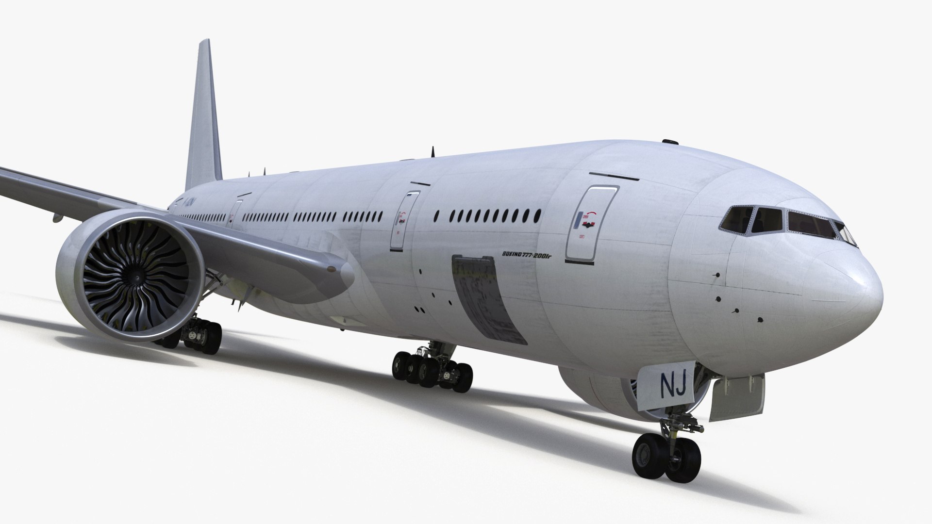 Boeing 777-200 Passenger Aircraft Rigged for Maya 3D model preview