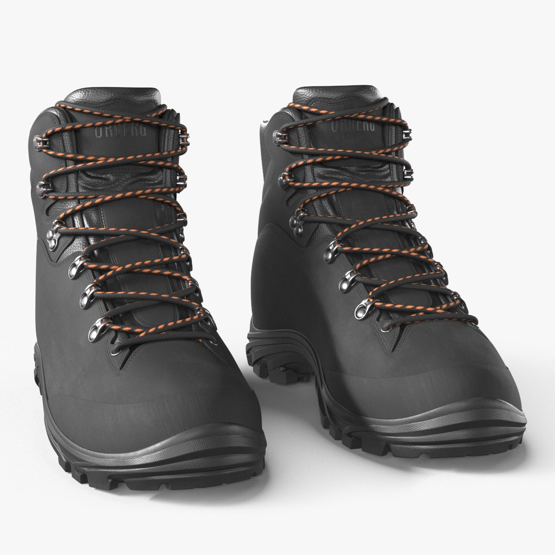Urberg Boots for Hiking Black 3D model preview