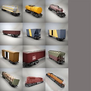 railroad cars gondola ii 3d max