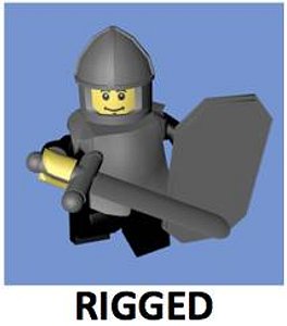 3d lego soldier rigged model