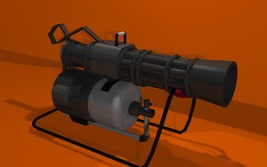3d minigun gun weapon model