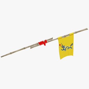 3D model ancient china flag