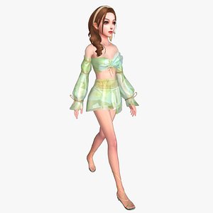 FashionWoman Rigged and Animated 3D model