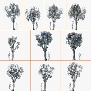 A set of 10 stylised tree representations S2