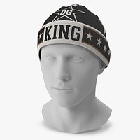 Mens DG King Star Intarsia Beanie Hat on Mannequin