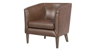 Simpli Home Mitchum Tub Chair in Bonded Leather 3D model