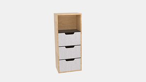 3 drawer storage tower 3D model