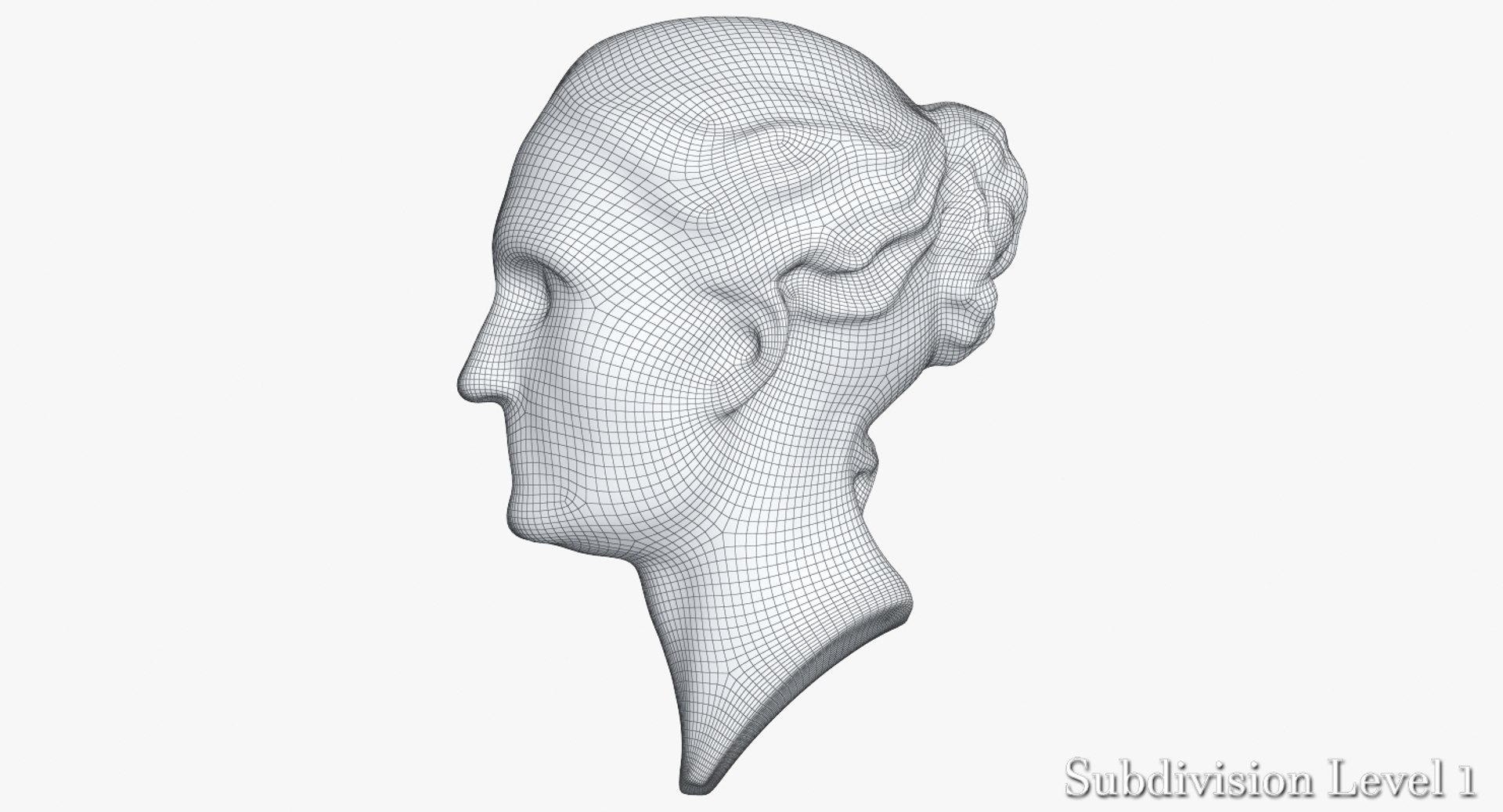 3d Bas Relief Woman Face Model