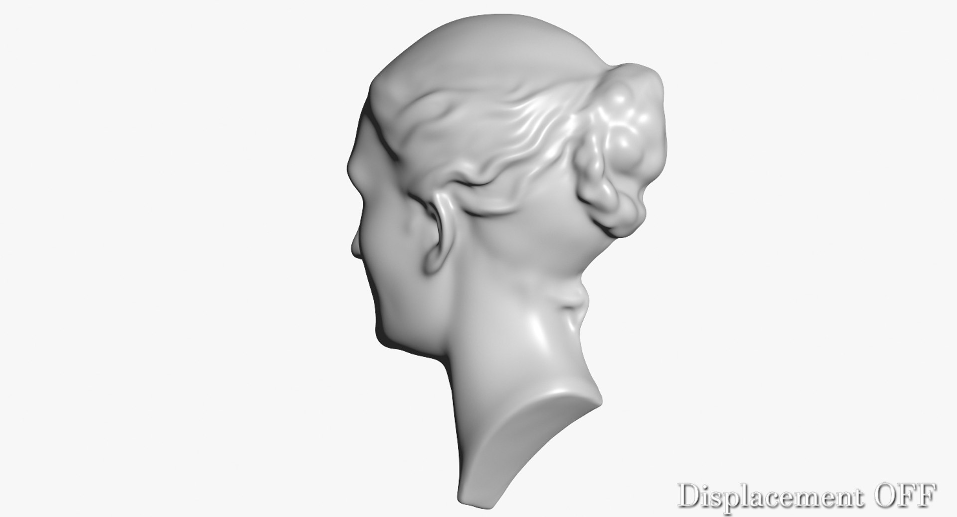 3d Bas Relief Woman Face Model