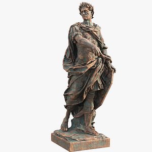 3D model Caesar Wood Painted Statue
