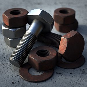 Rusty Bolt Set - Photorealistic PBR