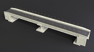 PBR Lowpoly Bridge Overpass Game Ready Modular Element