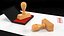 Wood Stamp with Inkpad Approved Set 3D model