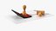 Wood Stamp with Inkpad Approved Set 3D model