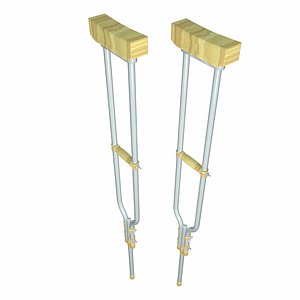 3d model of crutches