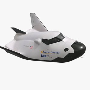 SNC Dream Chaser Cargo Spaceplane USA White with Interior Rigged for Maya