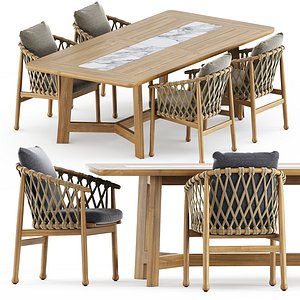 Ginestra outdoor chairs and table model
