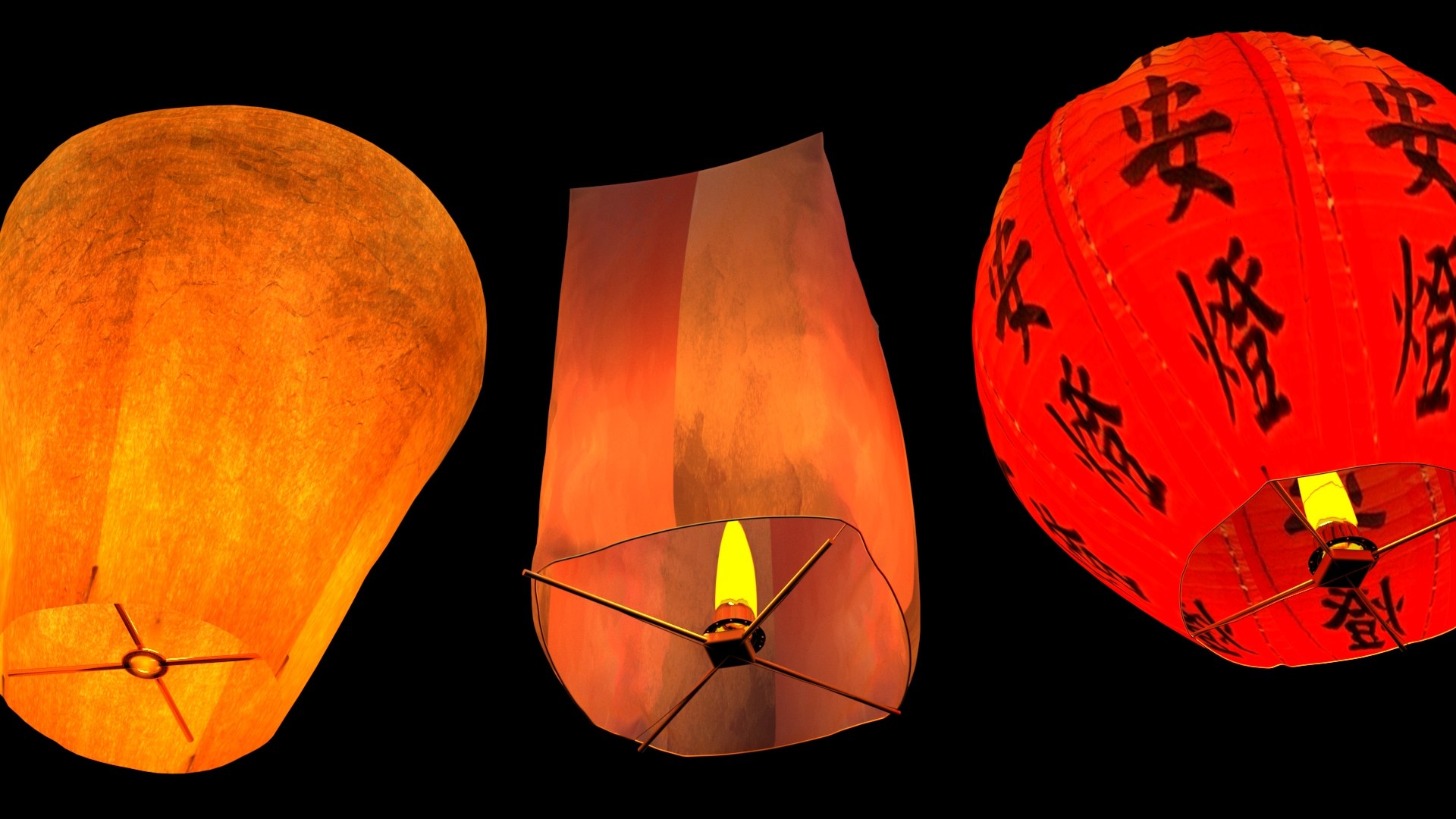 Chinese Sky Lantern 3D Model TurboSquid 1979702