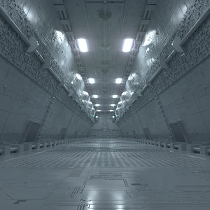Haunted Liminal Space Detailed Sci Fi Corridor 3D model