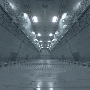 Haunted Liminal Space Detailed Sci Fi Corridor