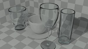 basic various drink glass 3d 3ds