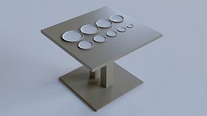 white dessert plate presentation 3D model