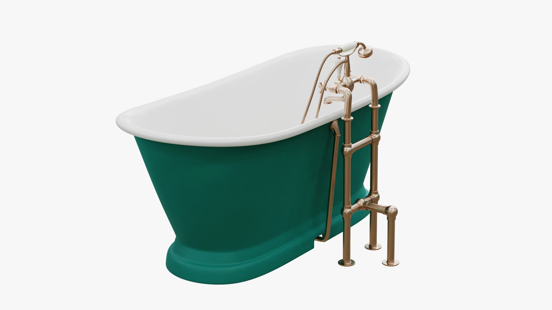 3D Traditional Cast Iron Roll Top Bath And Taps Model - TurboSquid 2127962