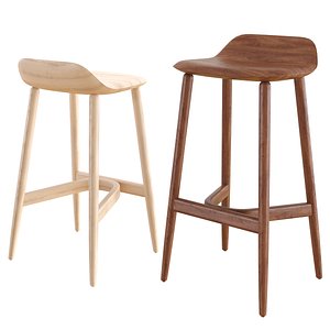 bar counter stools crosshatch 3D model
