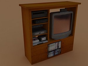 3d entertainment center television media model