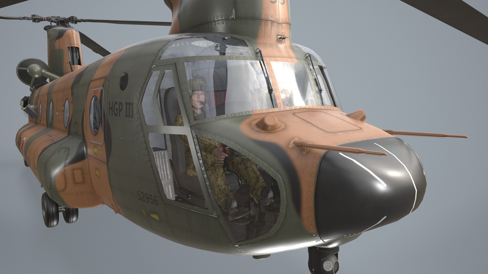 CH-47J Chinook JGSDF Basic Animation 3D - TurboSquid 2168278