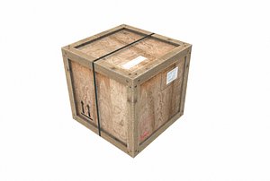 old wooden cargo crate 3D model