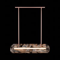 Modern Faceted Prism Pendant Light with Linear LED Bar