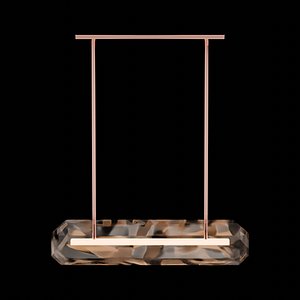 Modern Faceted Prism Pendant Light with Linear LED Bar