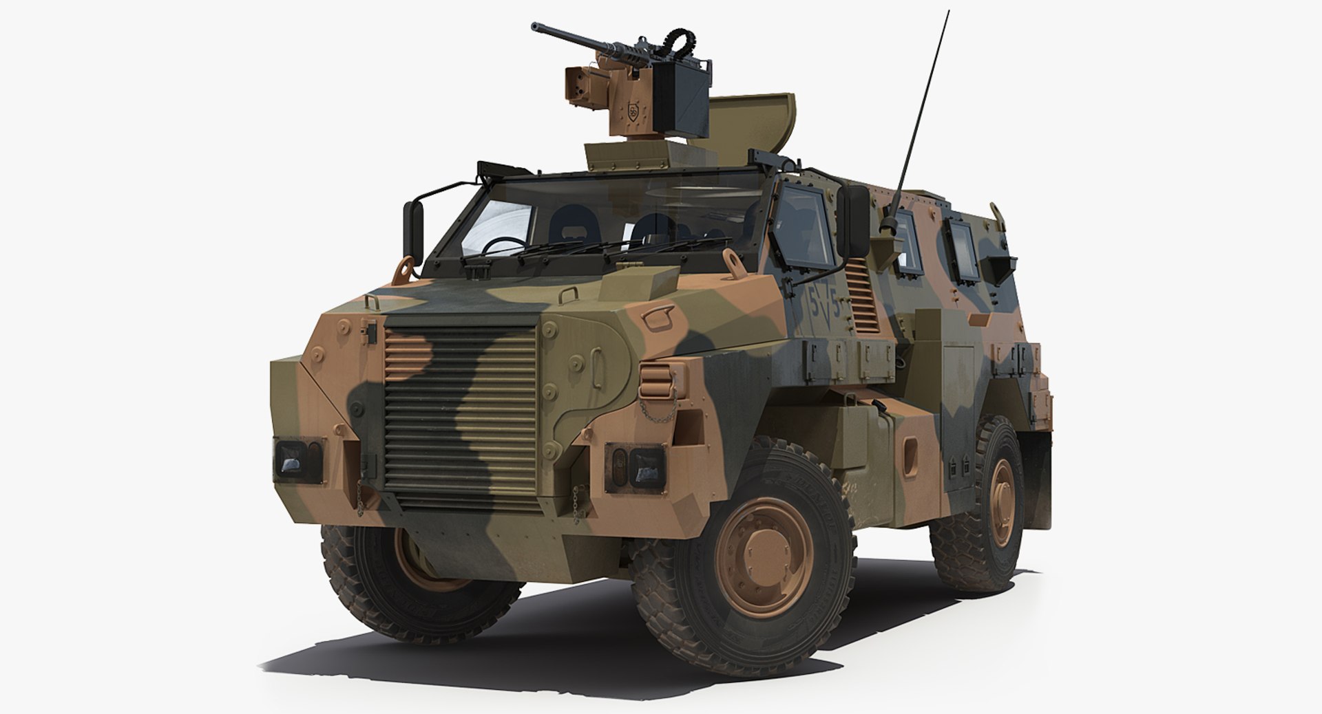 4x4 Bushmaster MR6 Camo Rigged 3D Model preview
