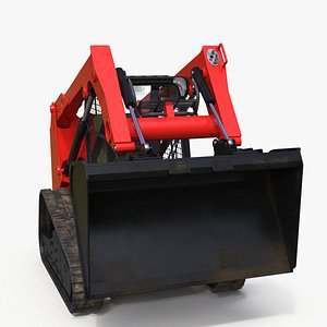 Skid Steer Loader Red Rigged for Cinema 4D 3D model