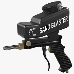 3D sand blaster gun black model