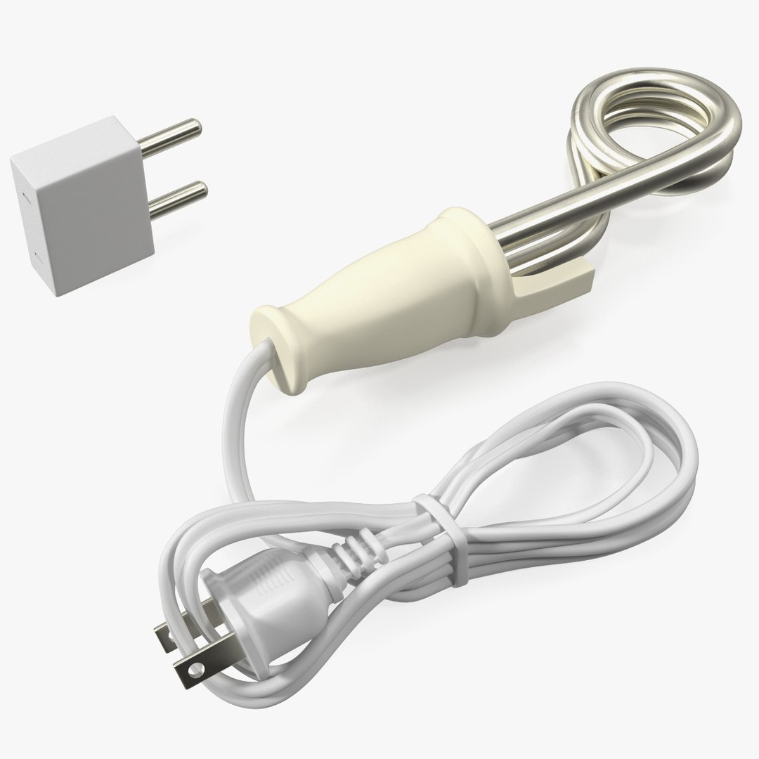 White Immersion Water Heater 3D model preview