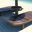 sunbeds and bamboo umbrella