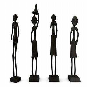 statuettes african 3d 3ds