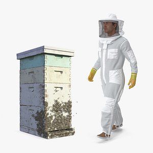 beekeeper beehive box bees 3D model