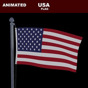 animation flag 3D model