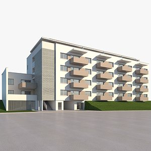realistic apartment building 3D