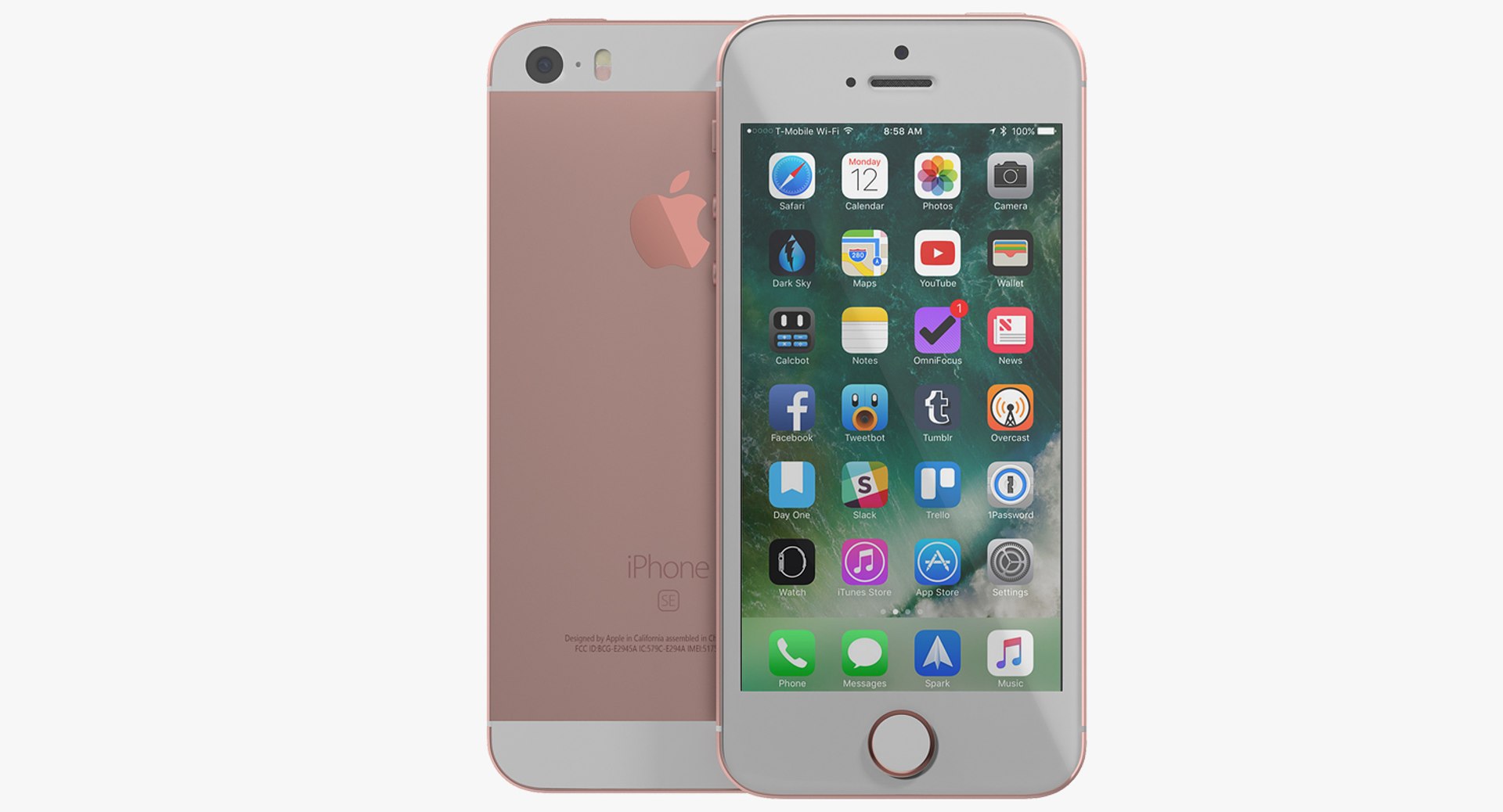 iPhone SE Rose Gold 3D Model 3D model preview