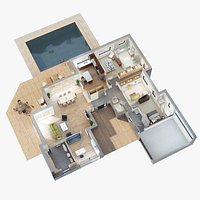 3D Floor Plan Scene 5sl