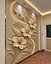 Modern  Hibiscus Blossoms mural Relief Wall Panel STL CNC 110