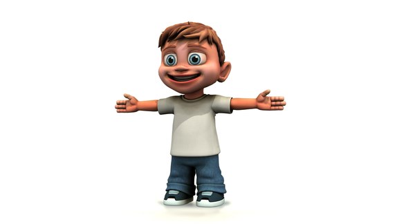 cute child boy rig 3D