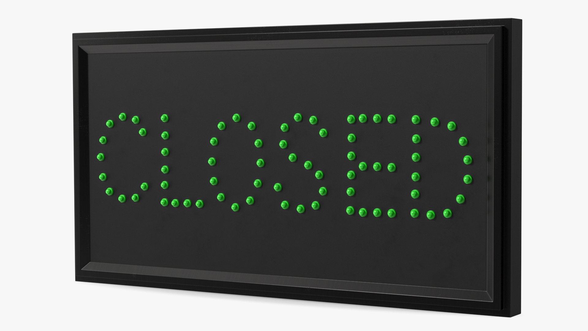 LED Light Business Sign Closed Green OFF 3D model preview