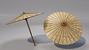 Low Poly Umbrella 3D Model PBR Rain Umbrella Game Ready