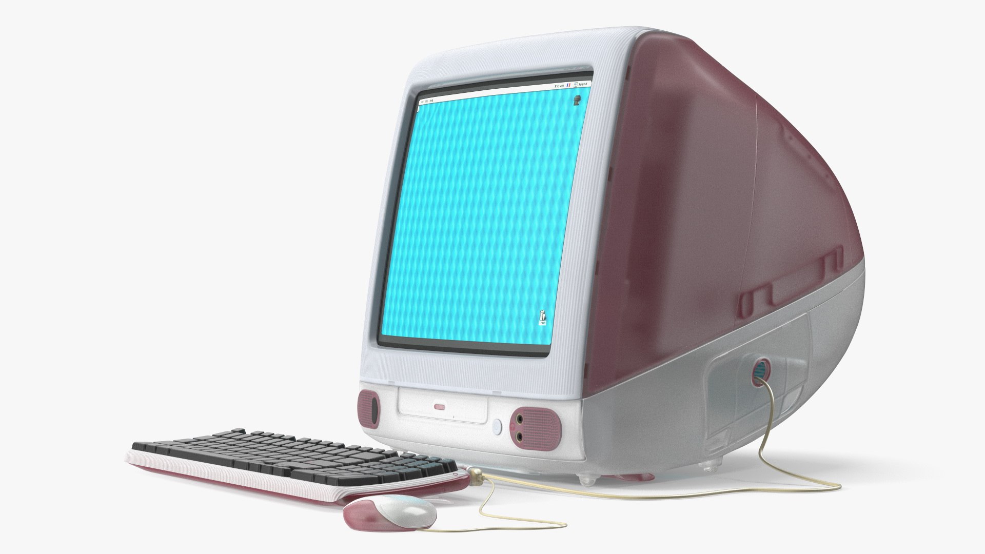 Retro All-in-One Computer Red 3D model preview