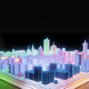 hologram of the city model